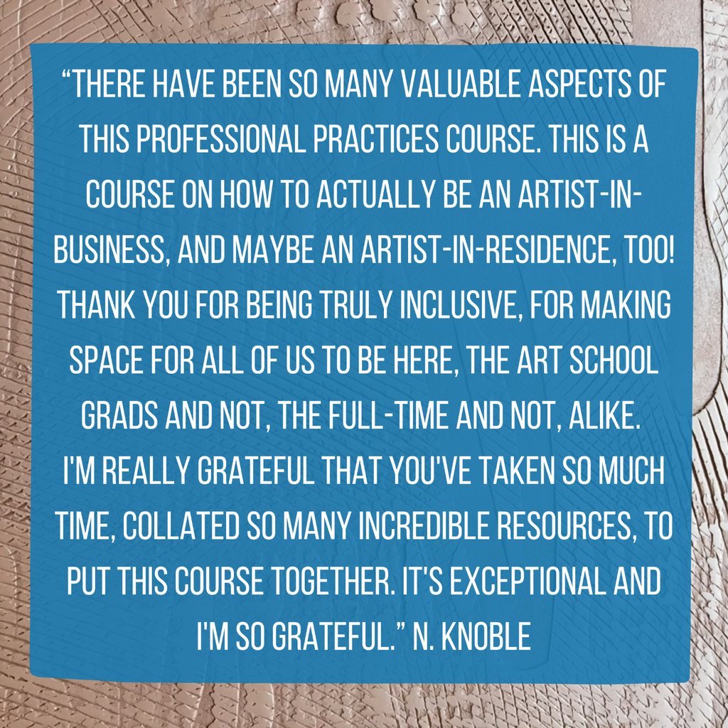 Professional Practices For Artists Testimonial 