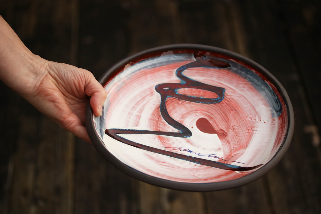 Handmade ceramic plate by professional Potter and educator Naomi Clement 