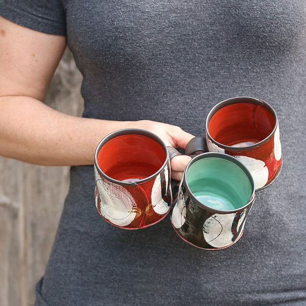 Naomi Clement Artisan made one of a kind ceramic mugs